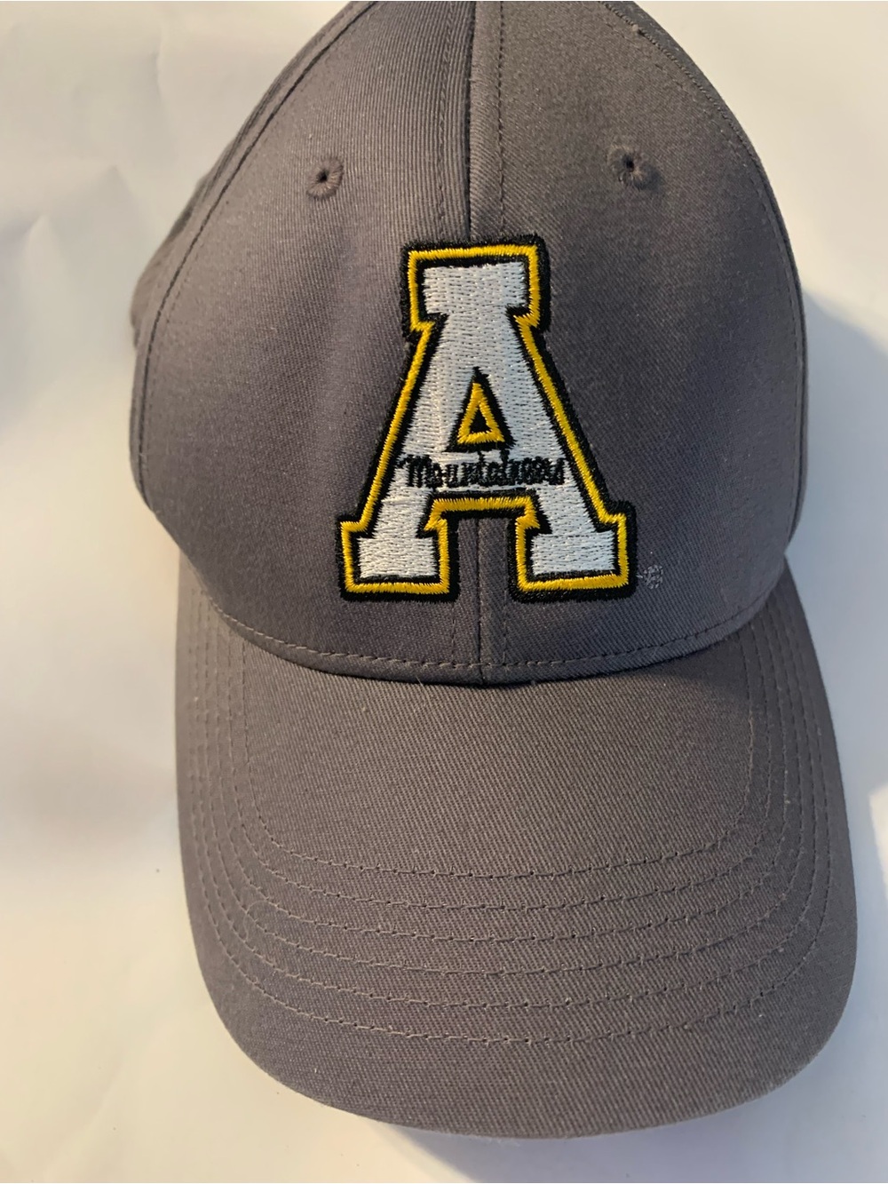 App State Mountaineers Grey Embroidered Block A Logo Adjustable Hat